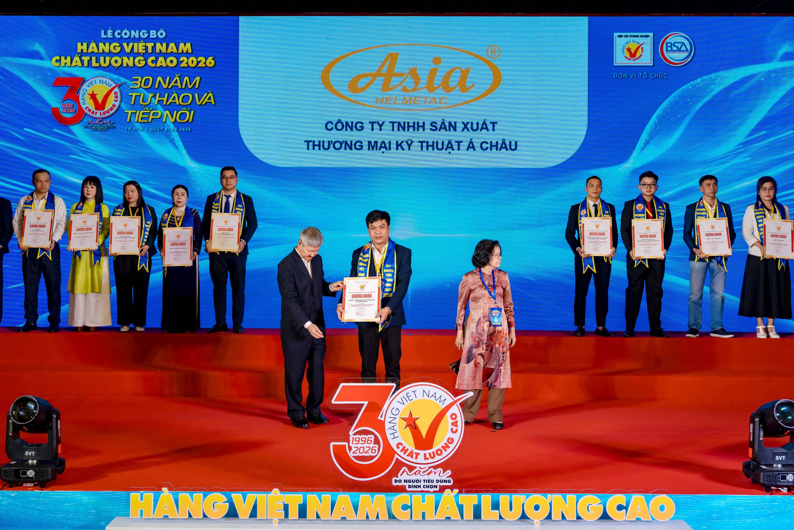 Thương hiệu Asia của Công ty sản xuất thương mại kỹ thuật Á Châu được vinh danh hàng Việt Nam chất lương cao bới thương hiệu Asia